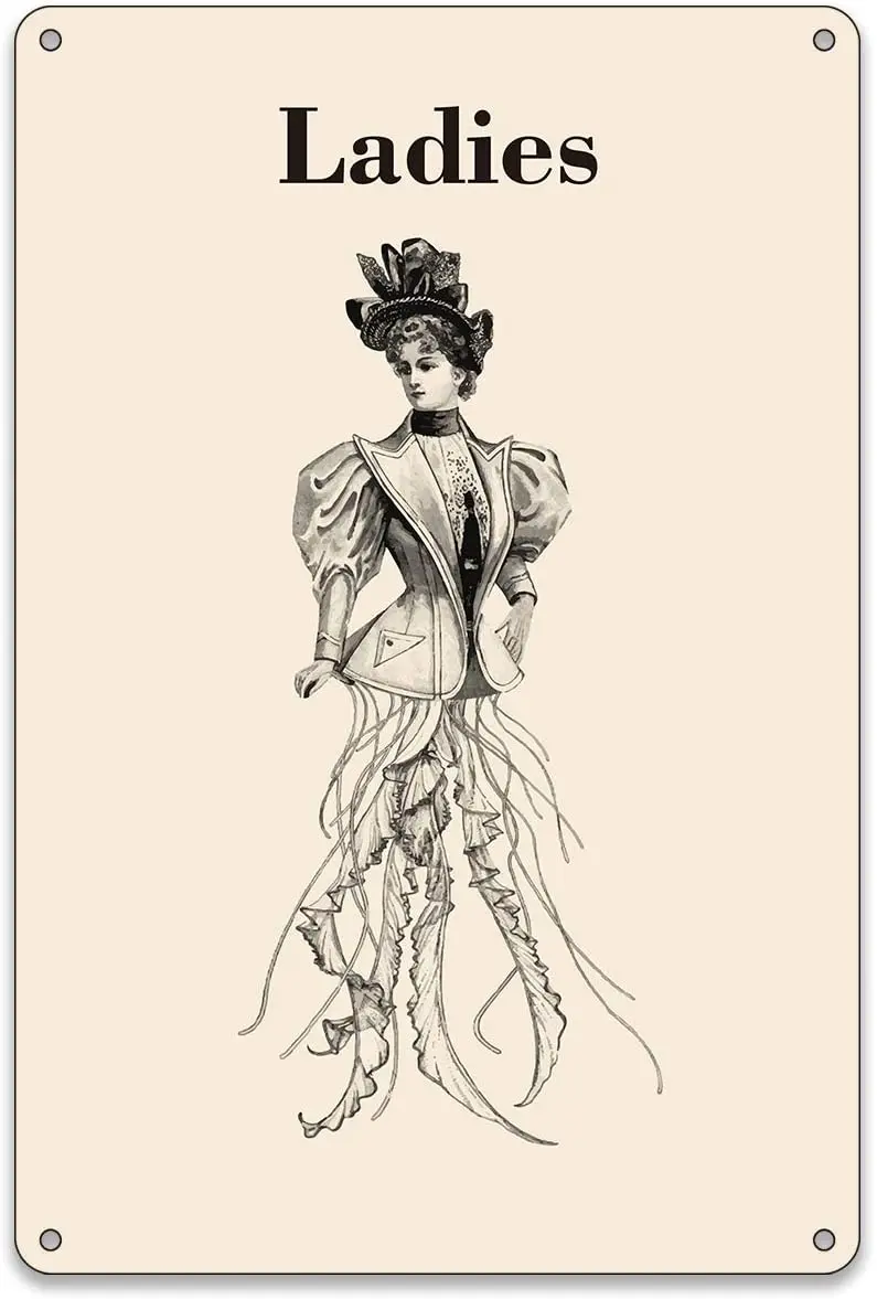 

BellowDeer Funny Toilet Tin Metal Signs for Bathroom Door,Ladies Gentlemen Octopus Metal Tin Sign Quirky Bathroom Wall Art Steam