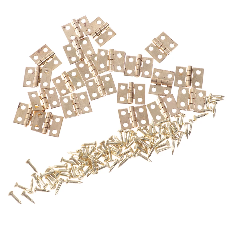 

20pc Mini Cabinet Hinges Furniture Fittings Decorative Small Door Hinges for Jewelry Box Furniture Hardware 8mm*10mm