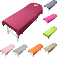110pcs professional cosmetic salon sheets spa massage treatment bed table cover sheets with hole 9 colors to choose