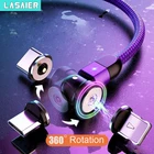 Вращающийся на 360 градусов Магнитный кабель Lasaier, кабель Micro USB Type-C, Магнитный зарядный кабель для iPhone 11 Pro XS Max Samsung Xiaomi