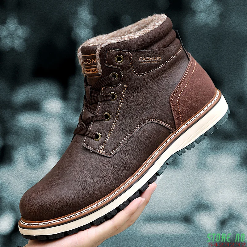 

2021 New Snow Boots Protective and Wear-resistant Sole Man Boots Warm and Comfortable Winter Walking Boots Big Size 46 Zapatos