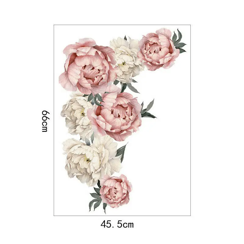 1 шт. Розовый пион цветок наклейки на стену Дети Искусство ребенок детская Декор