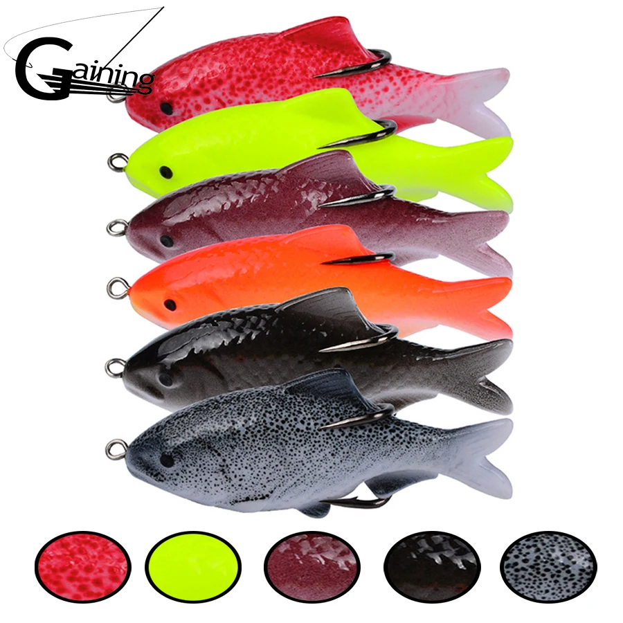 

6pcs/lot Soft Frogs Fishing Lures Double Hooks 9.5cm 18g Top Water Ray Frogs Artificial Bass Fishing Soft Bait Fishing Tackle