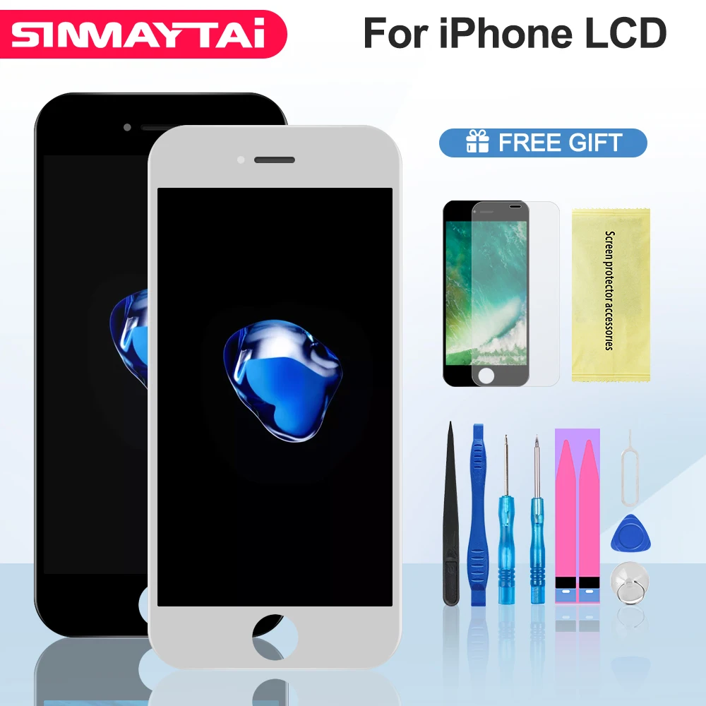 Сменный сенсорный экран для iPhone 6 7 8 6S Plus 5 5C 5S закаленное стекло инструменты ТПУ