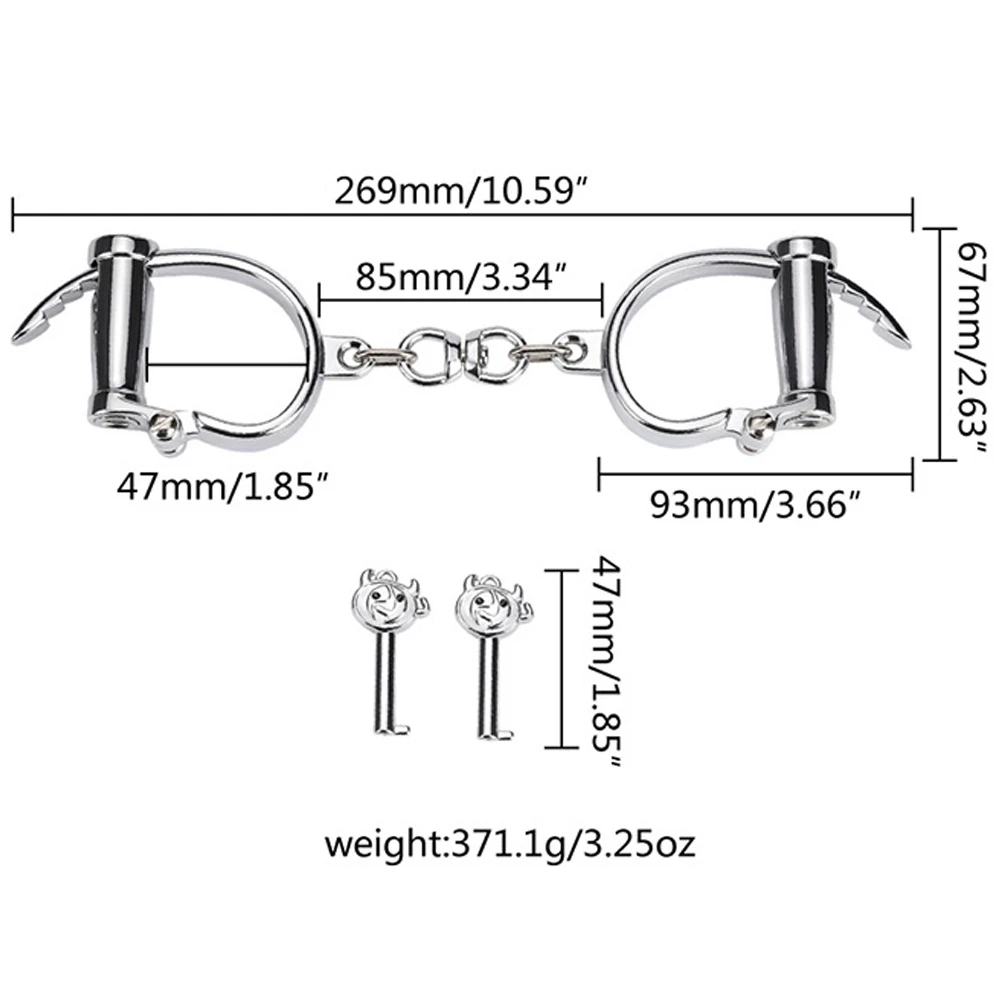 Stainless Steel Handcuffs Horseshoe Ankle Restraints Fetish Slave Metal Wrist Cuffs Couple Bondage Sex Toys For Women | Красота и