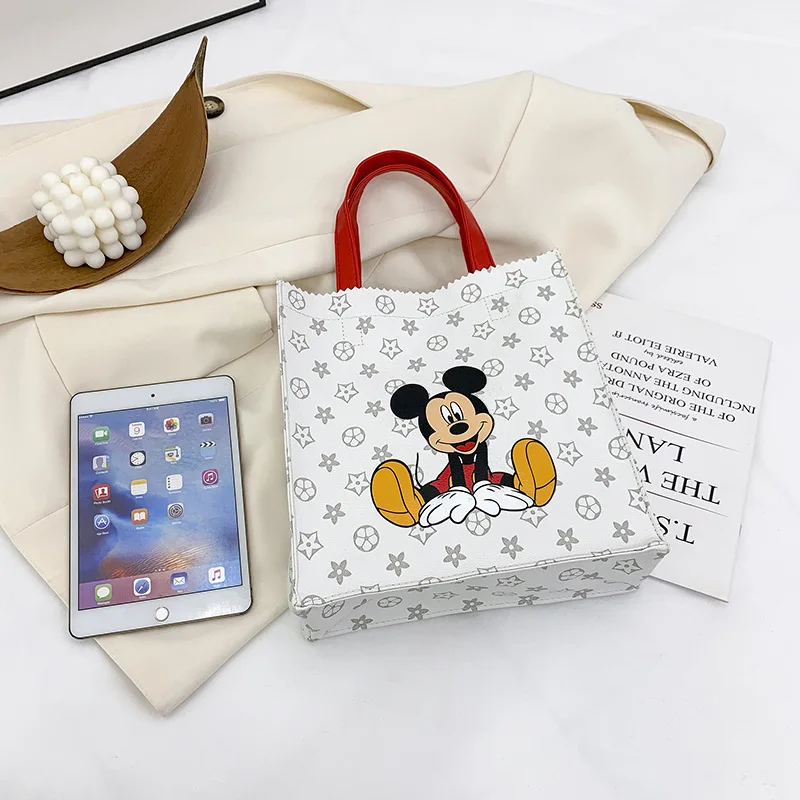 

Disney Mickey 2021 New Versatile Cartoon Pu Handbag Student Canvas Bag Handbag Mommy Bag Tote Bag Portable Travel Women's Bag
