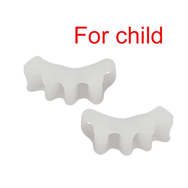 for child white 1 пара силиконовых гель для маникюра, педикюра, защита от буйона, разделитель пальцев ног, выпрямитель, вальгусная деформация, Подошвенный Фасциит, корректор пальцев ног - Цвет: for child white