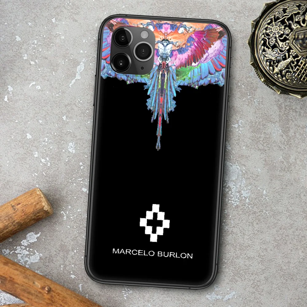 

Fashion Marcelo Burlone Phone Case For Iphone 4 4s 5 5S SE 5C 6 6S 7 8 Plus X XS XR 11 12 Mini Pro Max 2020 black Coque Soft