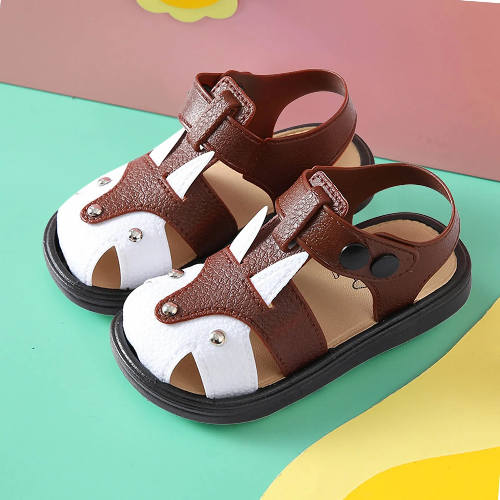 Сандалии для девочек с милым Кроликом мягкая кожа цветочный рисунок мультяшный