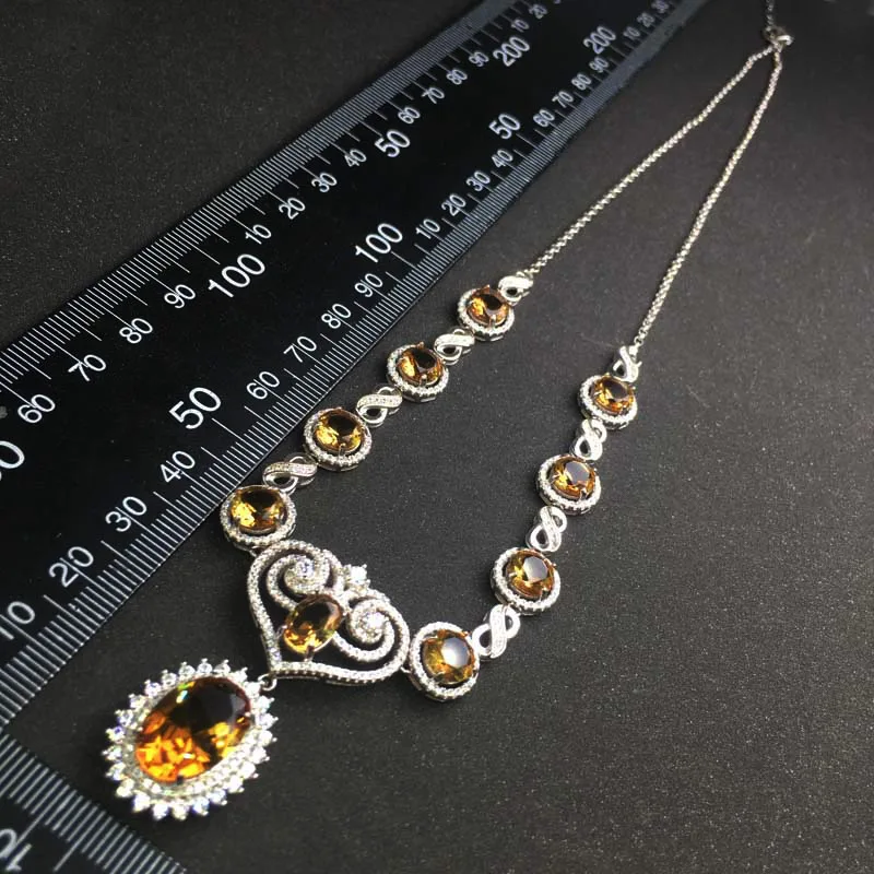 Женское ожерелье с зултанитом CSJ роскошное Элегантное из стерлингового серебра