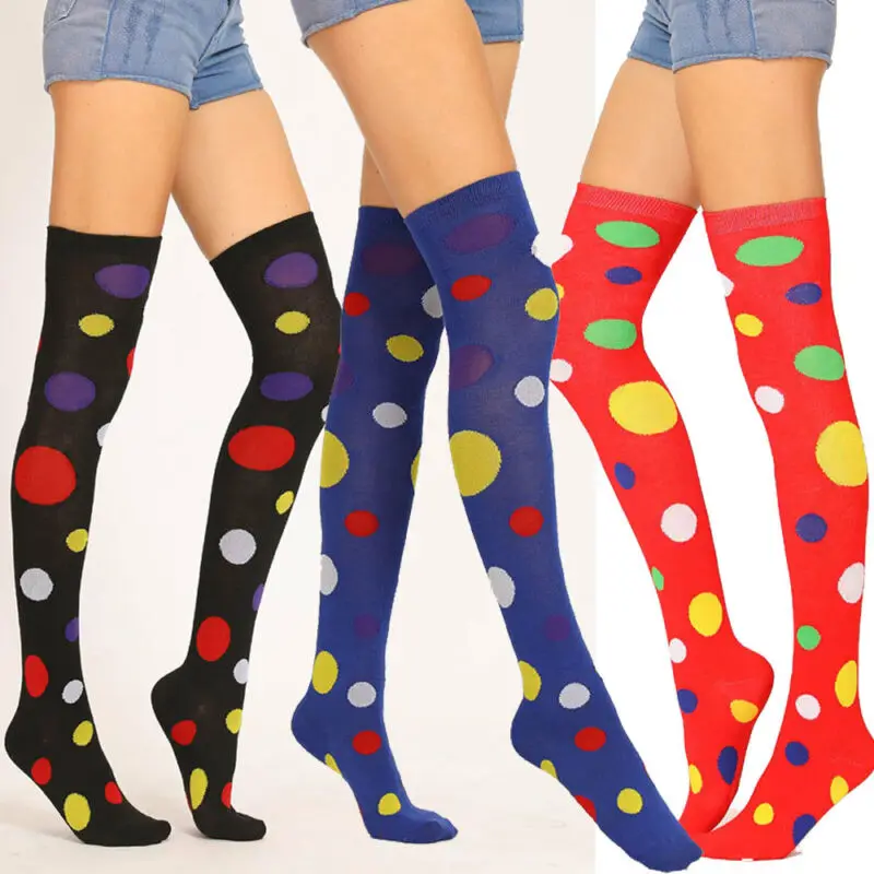 Хлопковые чулки для девочек и женщин удобные носки в горошек Студенческие теплые