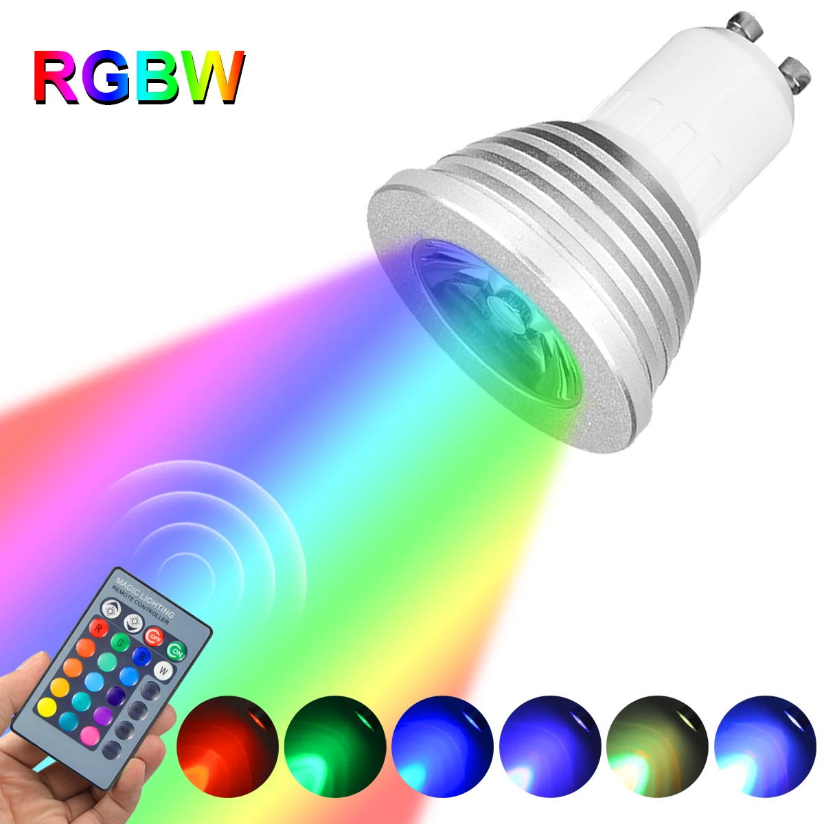 1 шт. Светодиодная лампа RGBW E27 GU10 85-265 в RGB Bombilla светодиодная лампочка