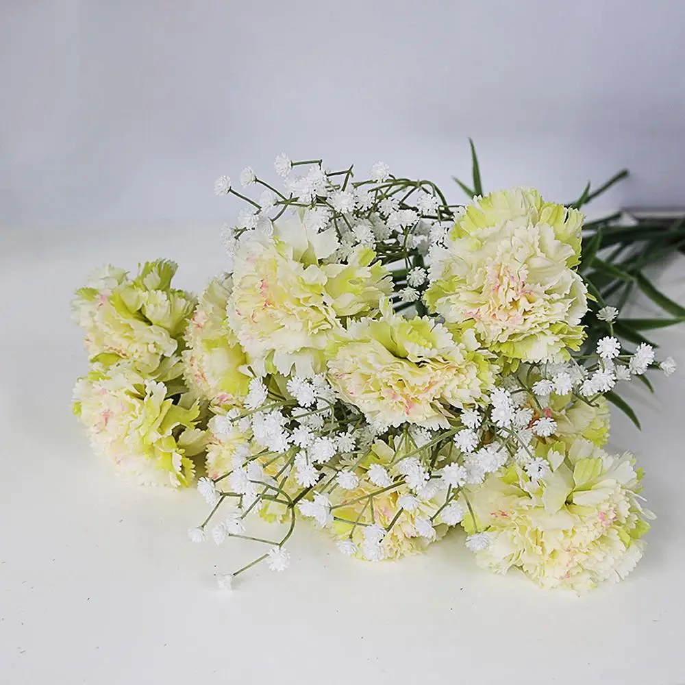 artificial flowers Искусственный цветок гвоздики осенний Декор осеннее украшение гвоздики Шелковые Цветы Свадебные гортензии дома матери/день учительницы@ 12 - Цвет: artificial flowers