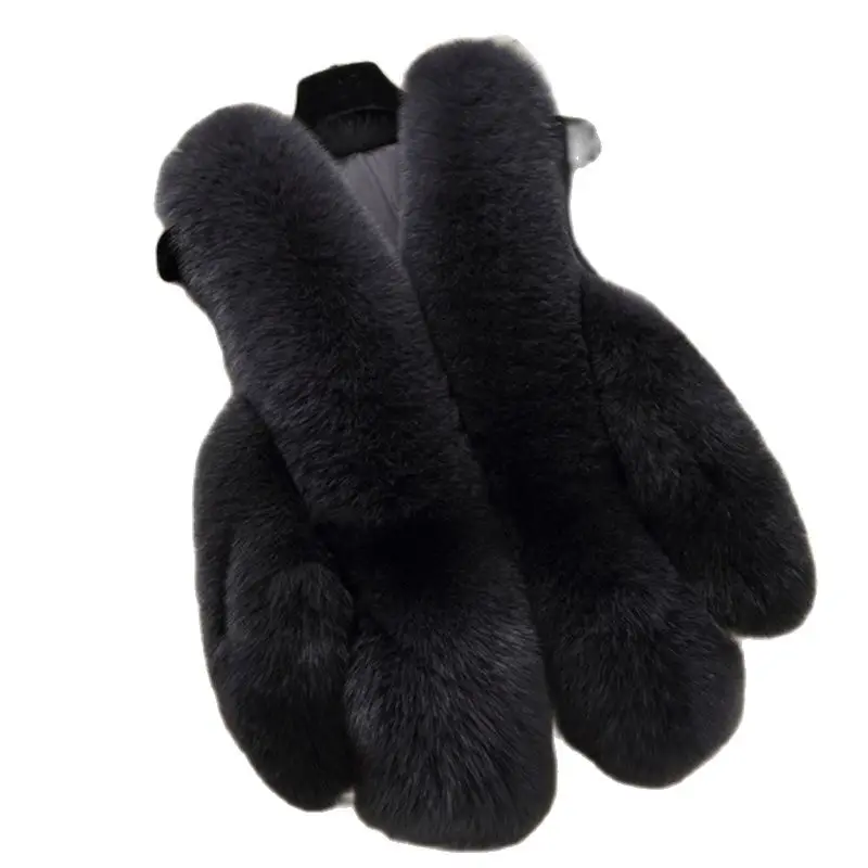 Новое поступление зимний плотный теплый меховой жилет серый женский из