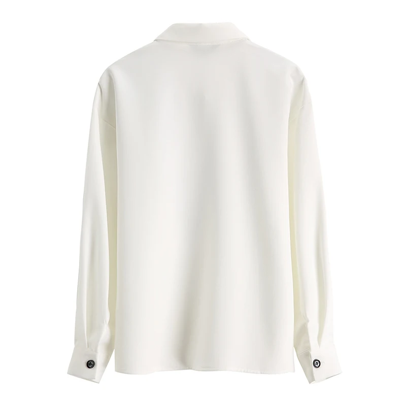 

Embroidery Patchwork Shirt For Women Lapel Long Sleeve Minimalist Hit Color Blouse Female Fashion New Clothing 2020 Style C671