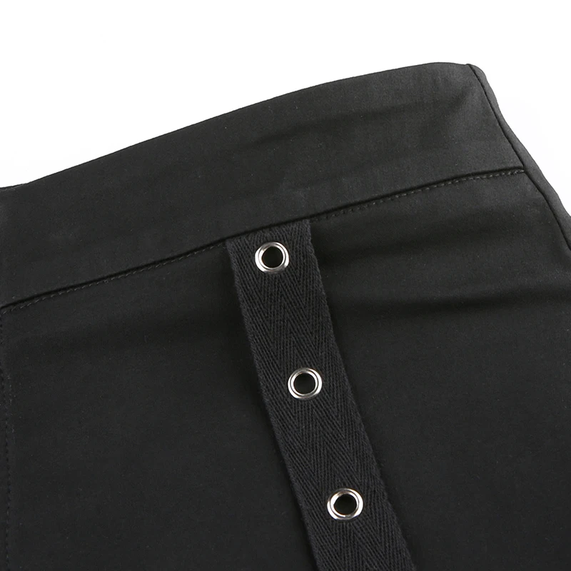 Rockmore Black Pockets Harajuku Zipper Mini Shorts Women Bodycon Gothic Short Pants Korean Style Female Casual Shorts Streetwear