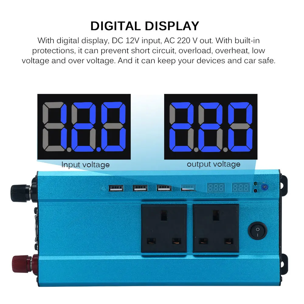 

AOZBZ Car Power Inverter Car Inverter Car Inverter 1200W Car Power Inverter DC 12V To AC 220V Sine Wave Converter