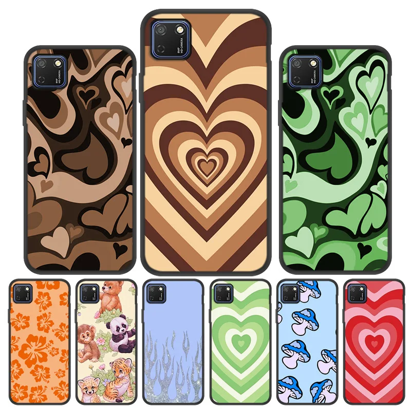 P30 Lite Case for Honor 9S Cover Silicone Funda Honor 9C 9A 10i 8A 10 50 Cases for Huawei P 30 Pro P40 P20 Love Heart Black Capa