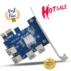 Лидер продаж, адаптер PCI-E-PCI-E, 1 поворот, 4 разъема PCI-Express, 1x To16x, USB 3,0, карта расширения специального назначения, PCIe преобразователь для майнера BTC