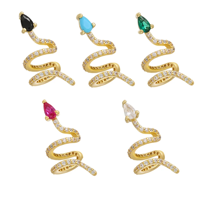 

1 Piece Single Ear Cuff Snake Cubic Zirconia Jewelry Geometric Clip on Women Earrings No Piercing Earcuff Aretes Silver Color