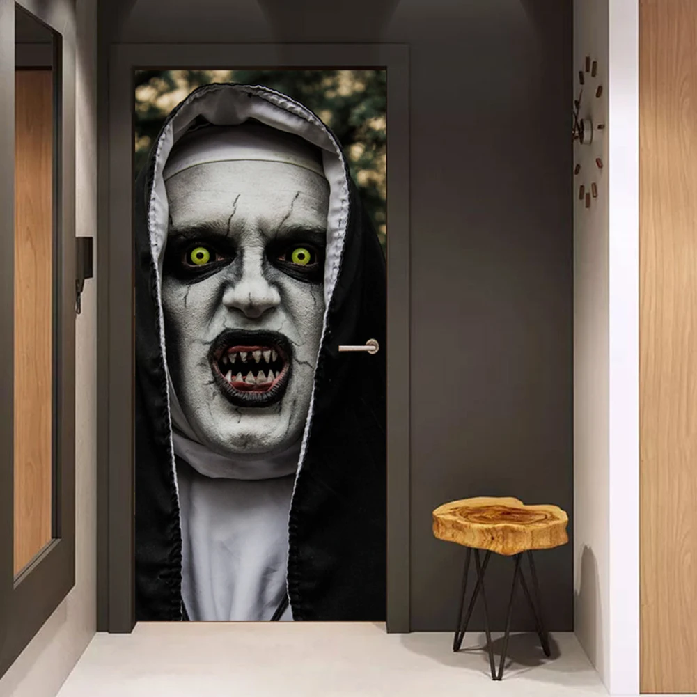 

Halloween Horror Door Stickers 3D Vampires Tooth Art Wall Sticker Scary Halloween Party Props Home Decor GRSA889