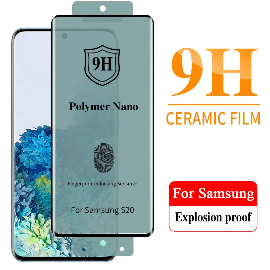 

Полностью покрывающее клеем керамическое закаленное стекло для Samsung Galaxy S21 S20 Note 20 Ultra S20 S10 S9 S8 Note 10 Plus 9 8 защита для экрана
