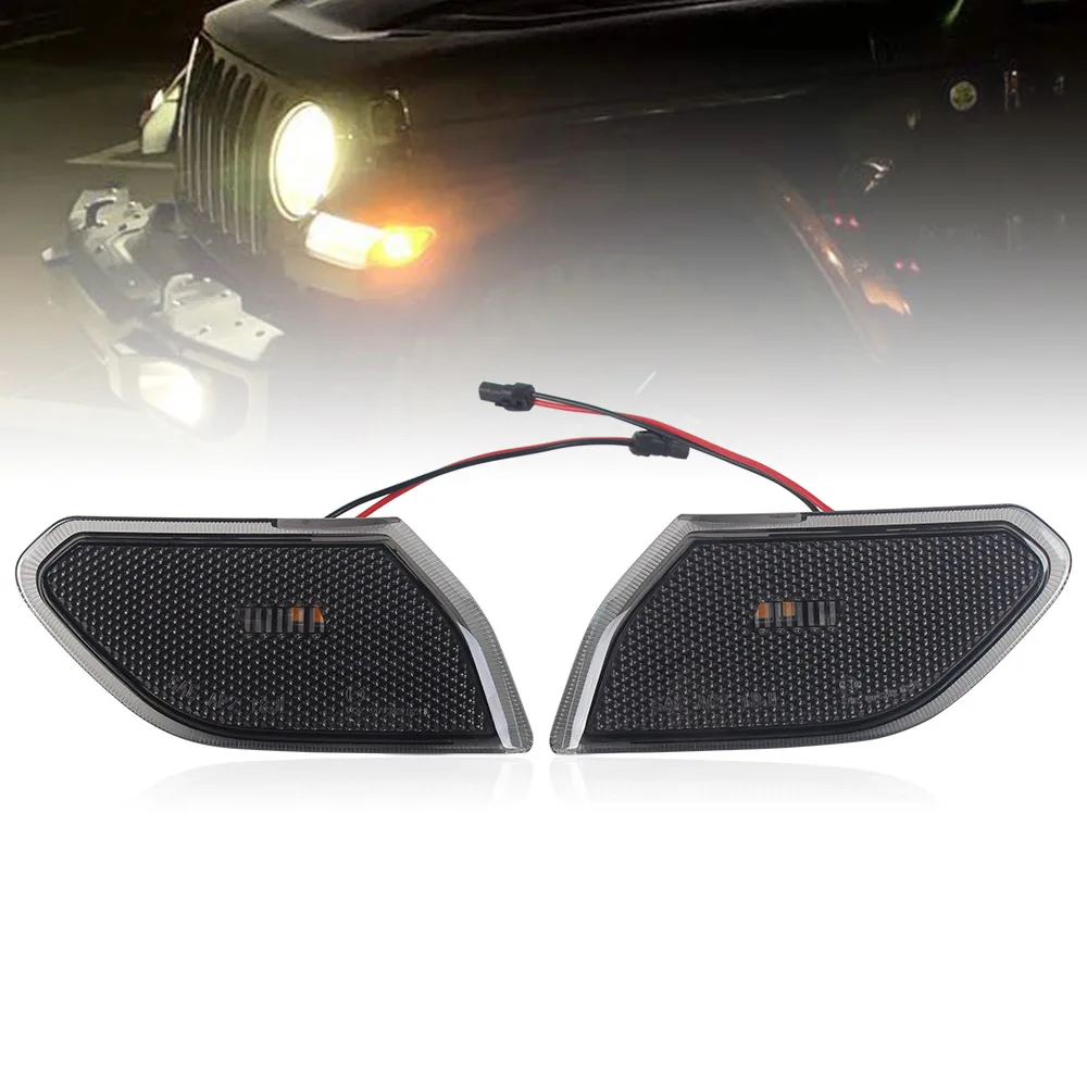 side turn signal Указатель поворота крыло DRL евро версия высокая конфигурация и Светодиодный Боковой брызговик сигнальные огни для Jeep Wrangler JL 18-19 - Испускаемый цвет: side turn signal