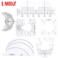 lmdz 6pcs quilting ruler templates set feather plume ruler template for sewing machine diy drawing template craft tool