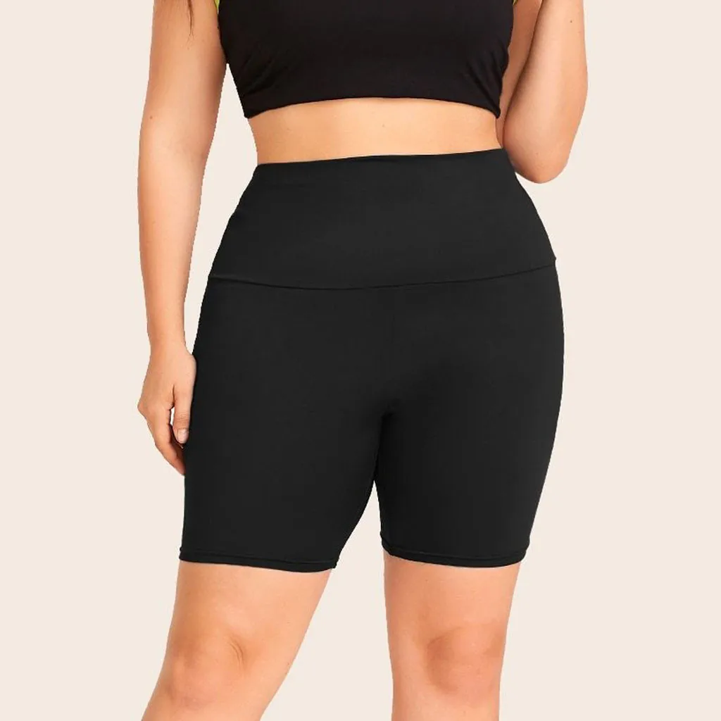 Women Shorts High Waist Cut out Elastic Short Leggings Casual Compression Bottoms Slim Exercise Outwear Black | Женская одежда