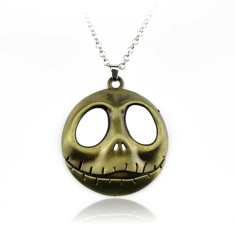 Necklace-N453-bronze Кошмар перед Рождеством Персонализированные Череп Браслеты с тыквой ювелирные изделия Джек Скеллингтон брелки бутик подарки на Хэллоуин - Окраска металла: Necklace-N453-bronze