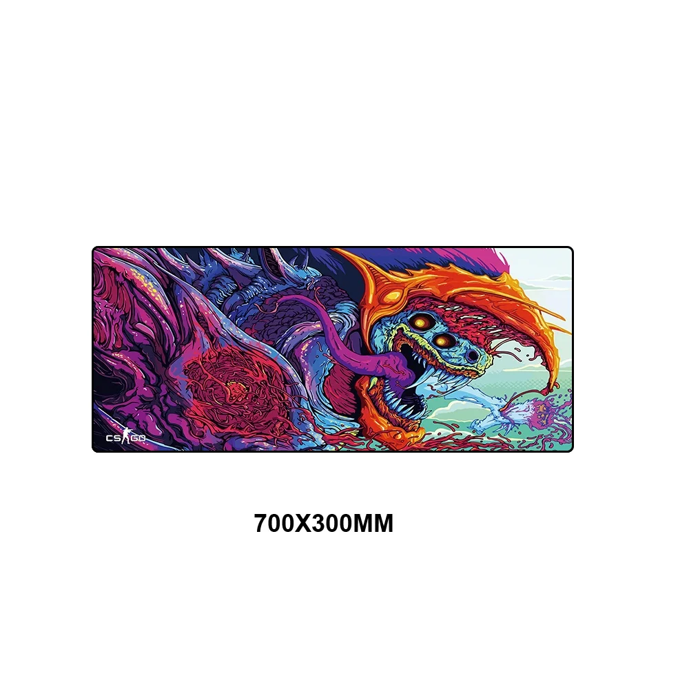 700x300MM Игровой коврик для мыши большого размера, коврик Grande для CS GO Hyper Beast Gamer XL XXL, компьютерный коврик для мыши, игровой коврик для Csgo Muismat PC 900x400 мм - Цвет: 700x300MM