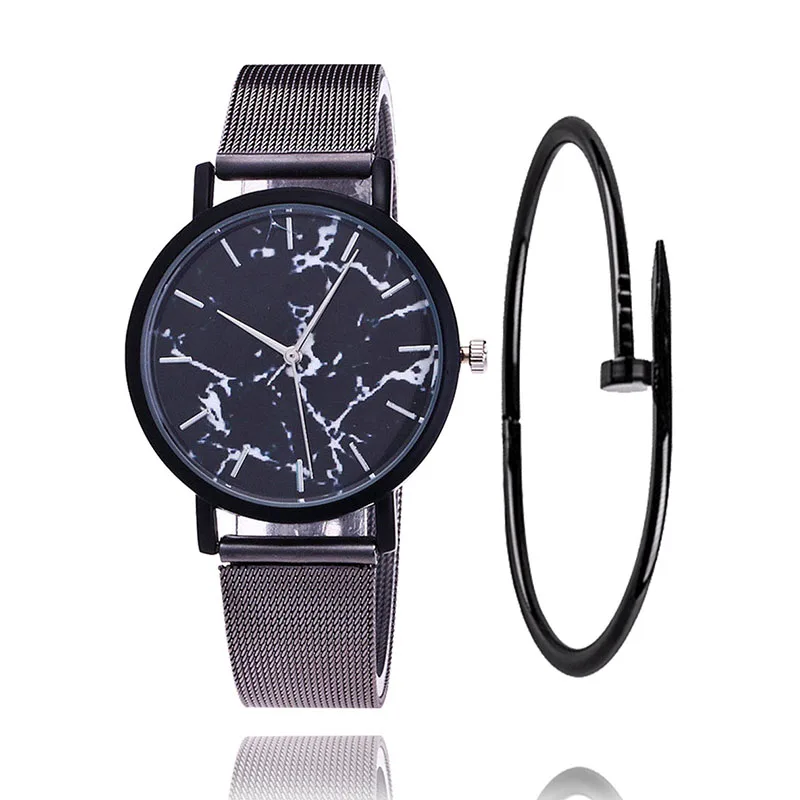 Новое поступление модные женские часы с розовым золотым сетчатым ремешком из