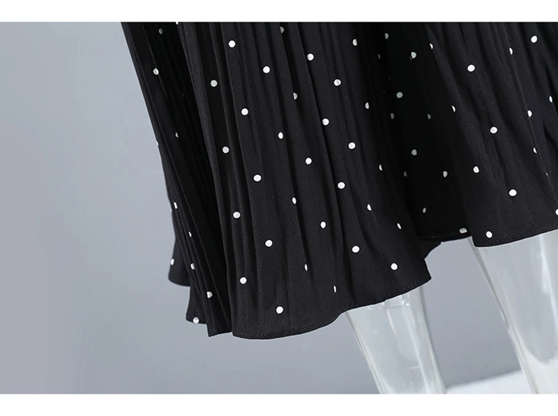 

High Elastic Waist Black Dot Pleated Wide Leg Trousers New Loose Fit Pants Women Fashion Tide Spring Autumn 2021 C734