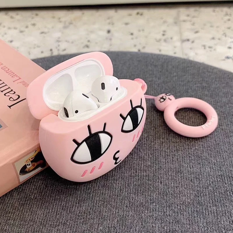 3D силиконовый чехол для наушников airpods с милым мультяшным рисунком, защитный чехол для Apple, Беспроводная Bluetooth Защитная крышка для наушников