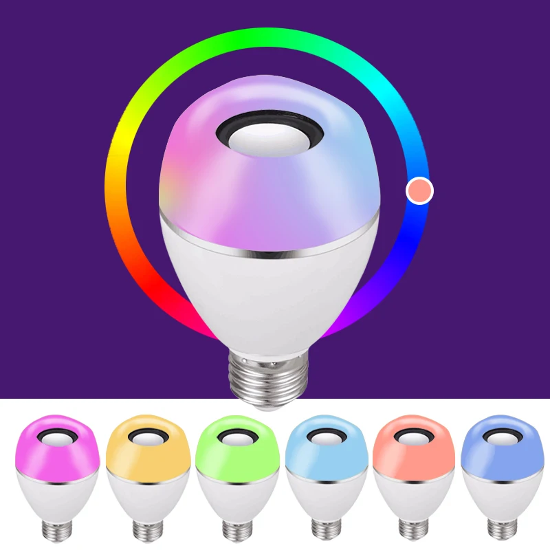 E27 RGB светодиодный смарт лампа интеллектуальное приложение Bluetooth динамик музыка