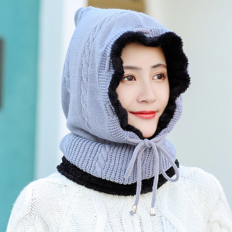 Зимние шапки для девочек шапка зимние мужчин и женщин шерстяной шарф Балаклава