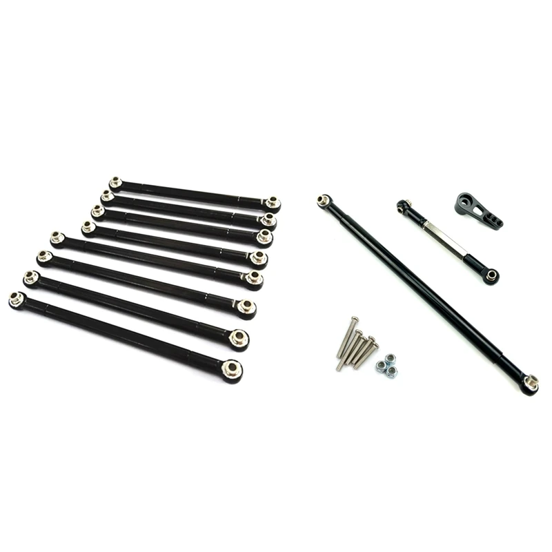 

For MN86S MN86 MN86KS 8PCS Metal Pull Rod Link Rod Linkage Black & 1Set Metal Steering Pull Rod Servo Link Rod Black