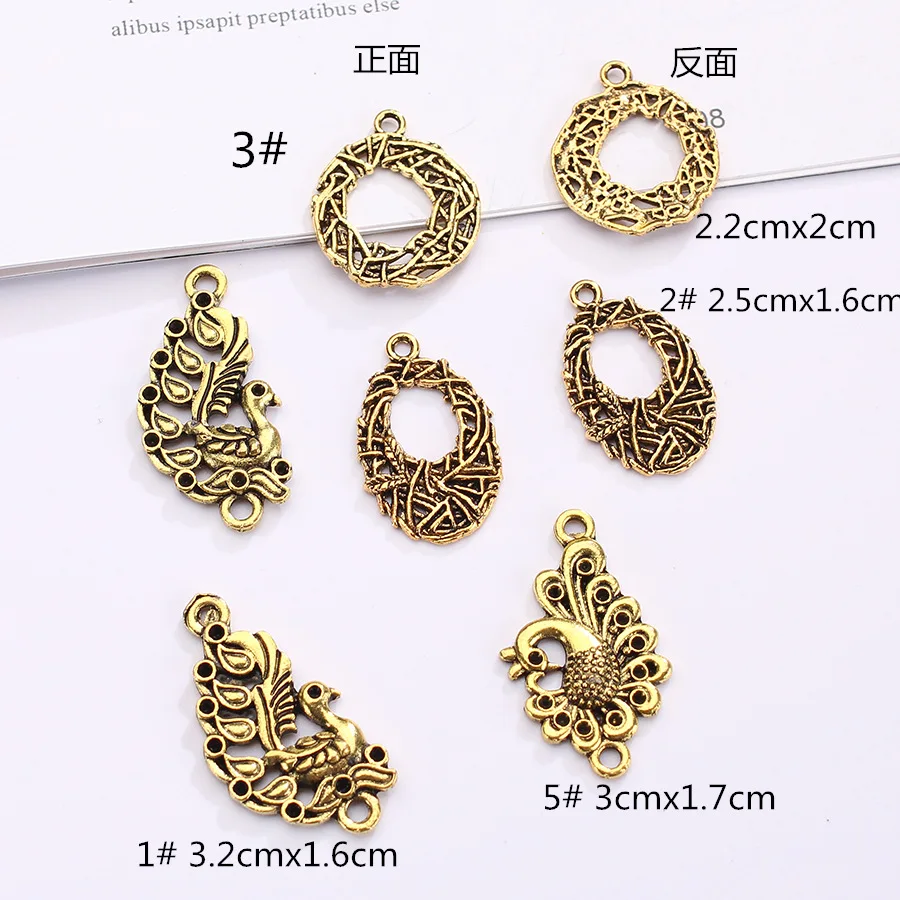 12 шт./лот металлический цинк сплав бронзовый тон Ретро Винтажные Цветы Подвески