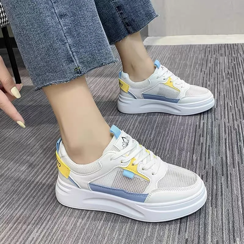 

2021 Spring Summer New Korean Casual Sports Women's Running Board Shoes Thick-soled Women's Sports Shoes