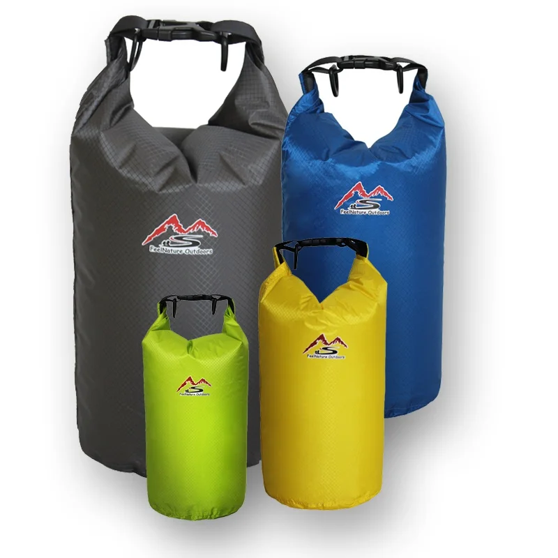 

5/10/20/30 L Camping Waterproof Bag Nylon Waterproof Dry Bag Lemon Yellow Drifting Hiking Swimming Rafting Kayaking