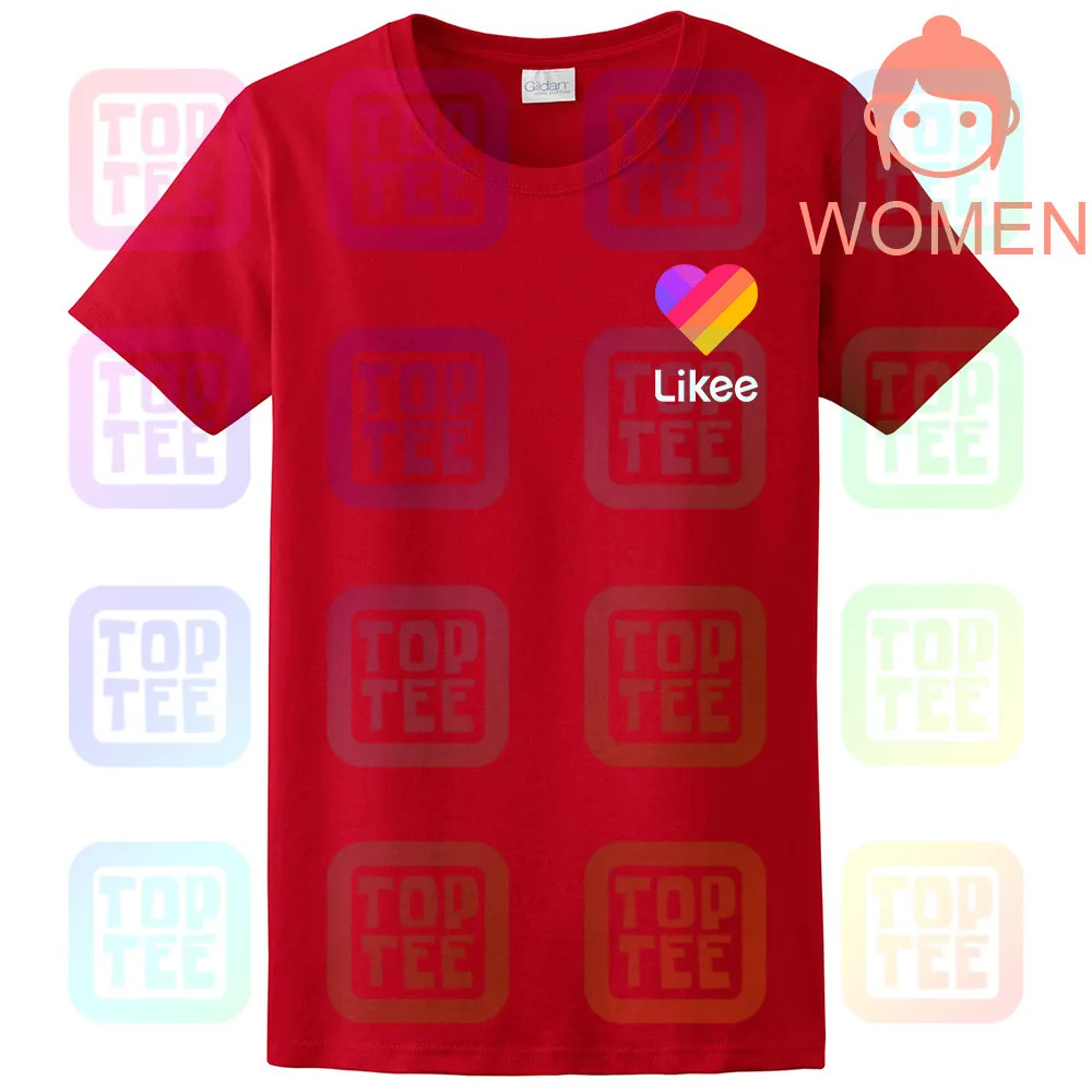 Women Red Likee футболка для приложения likee hear футболка классная футболка забавная футболка - Цвет: Women Red