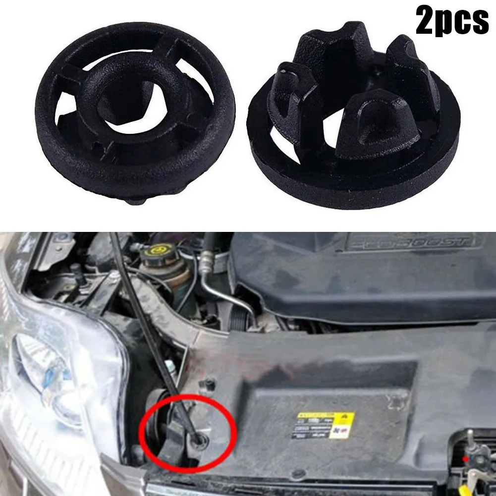 

2pcs Black Plastic Car Hood Support Prop Rod Grommet Fit For Ford C-Max 2013-2017 For Ford Focus 2012-2017 Gasket