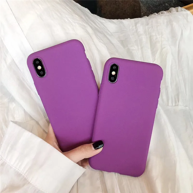 Матовый фиолетовый однотонная цветная крышка телефонные чехлы для samsung Galaxy A10 A20