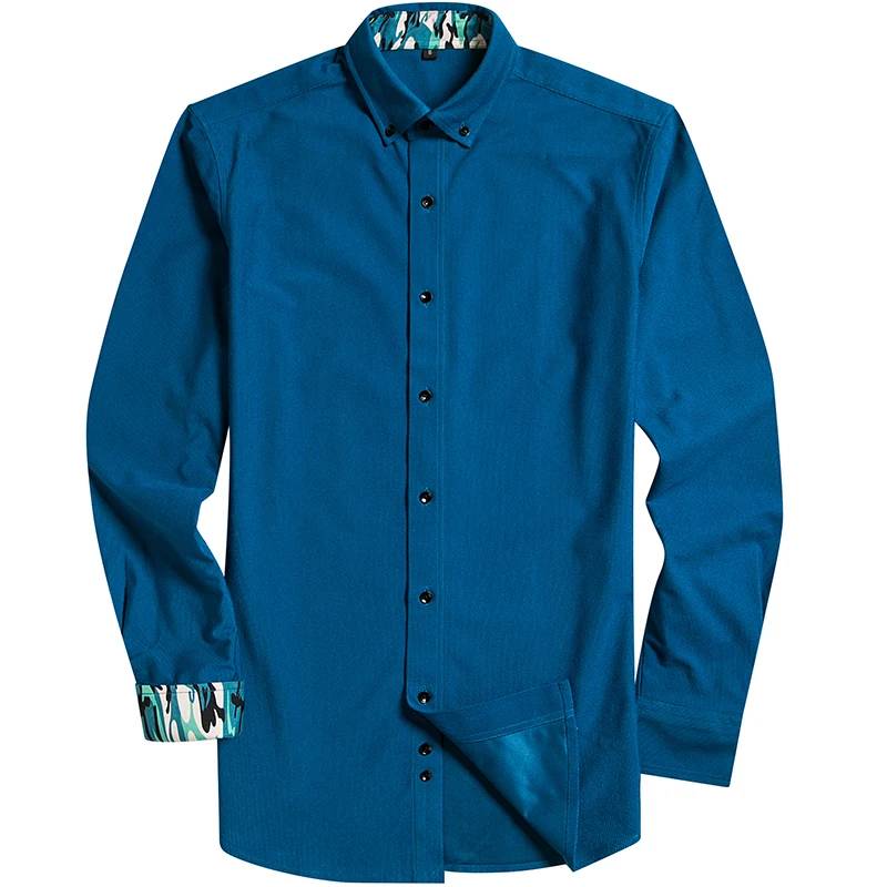 

New Arrival Men's Corduroy Smart Business Shirts Solid Male Turn-down Collar Social Shirt Soft Men Casual Shirts QS