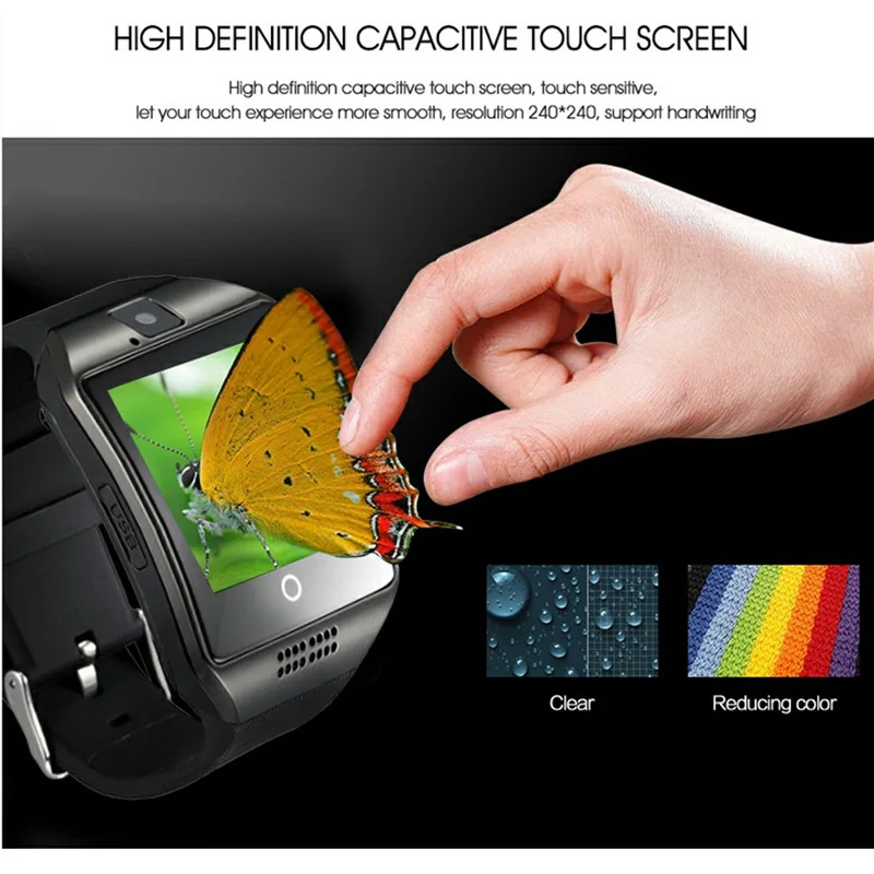 2020 Bluetooth Смарт-часы для мужчин Q18 поддержка сенсорного экрана большая батарея с TF