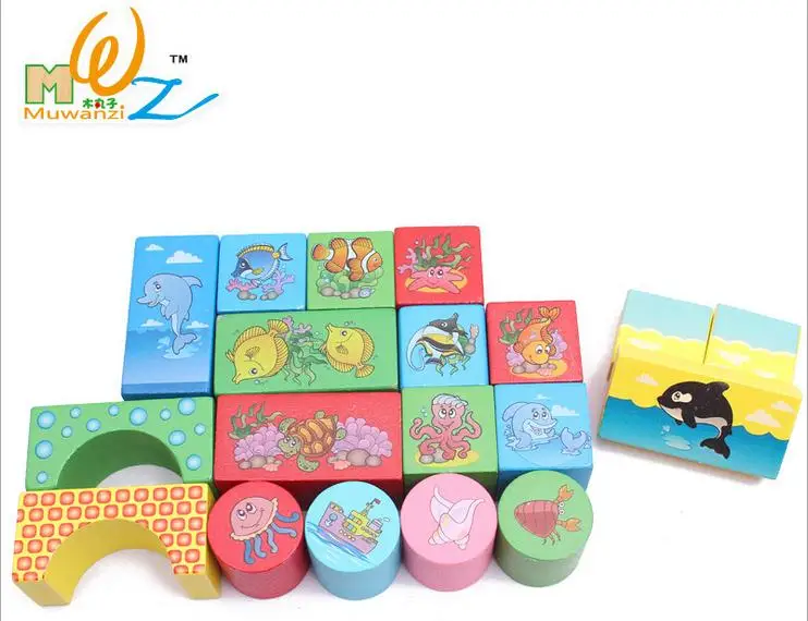 Детский Деревянный конструктор с английским алфавитом 36 шт. набор строительных