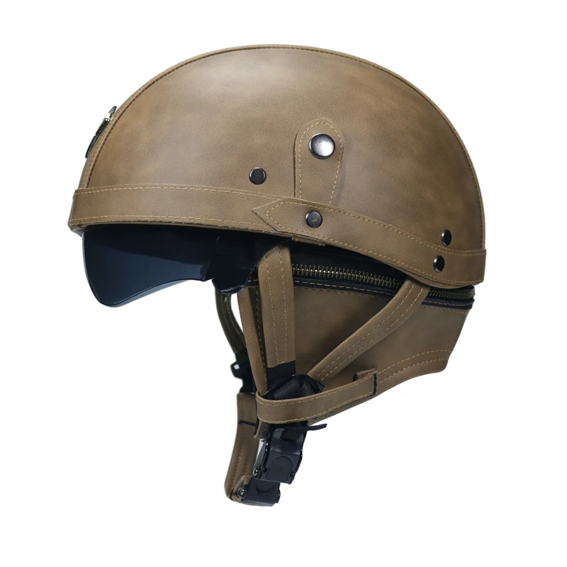 

Pu Vintage Motorcycle mask and detachable detachable thermal bow tie helmet for adult motorcycle helmet