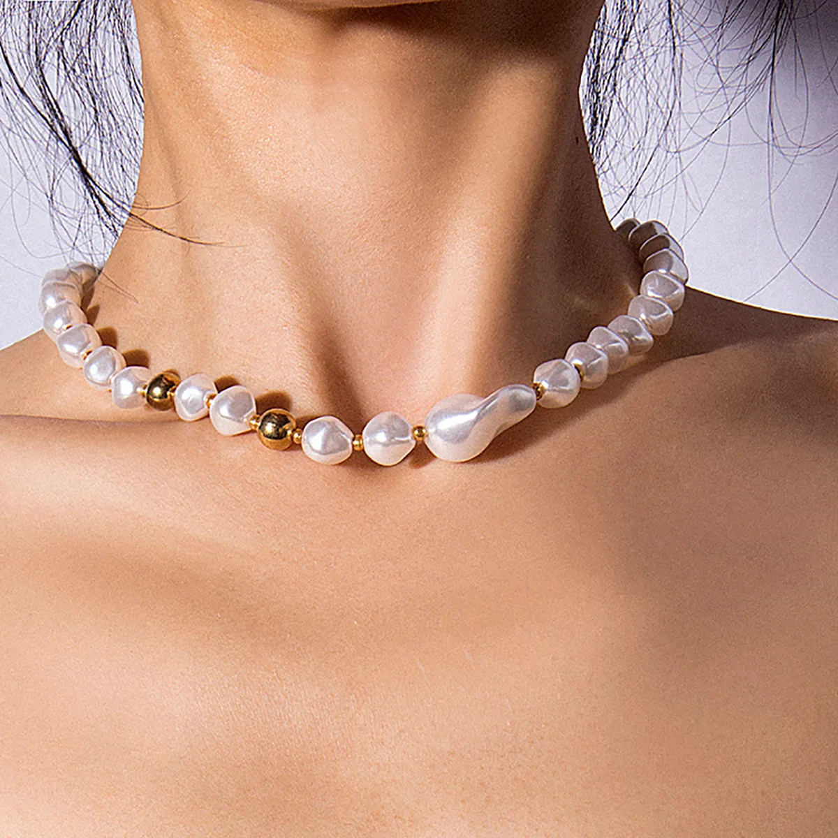 2020 Новая мода Медь и цепочкой большое жемчужное ожерелье для женщин Италина