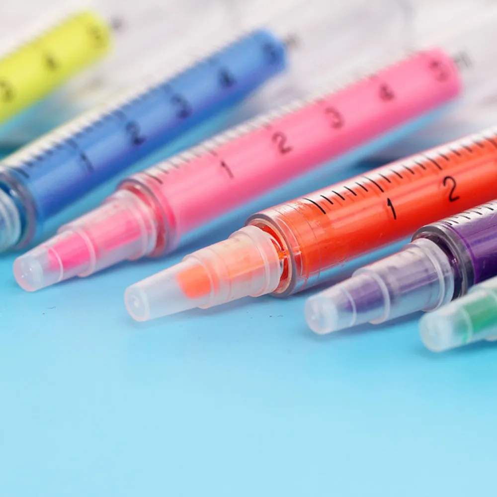 Гелевые ручки 6 шт. шприц с иглой акварельная флуоресцентная ручка создание