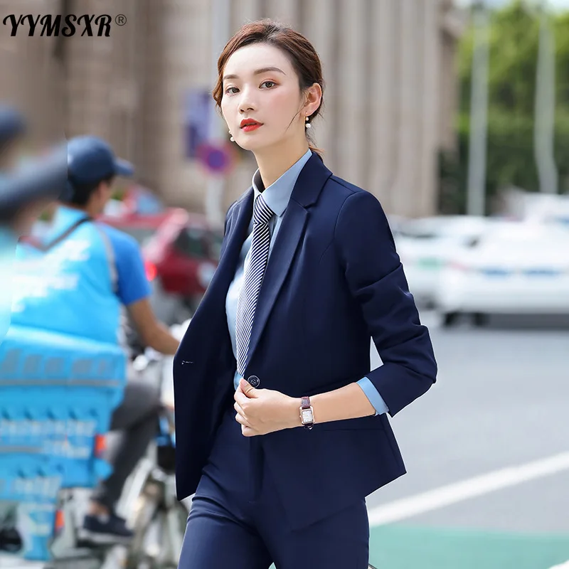 Professional Women Skirt Suit High Quality 2022 New Spring and Autumn Slim Fit Feminine Blazer Jacket Casual Trousers Two-piece